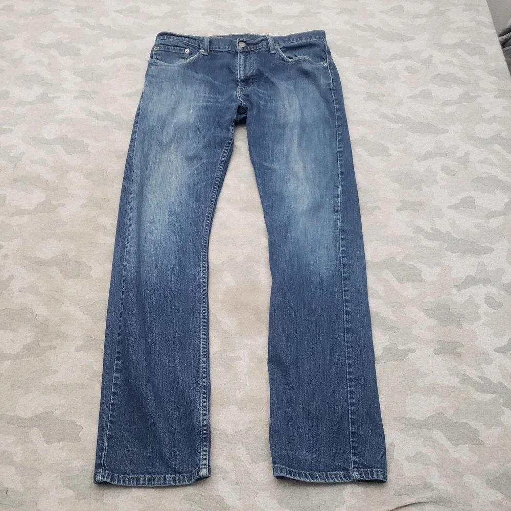 Levi's 514 Jeans Mens 34x32 Blue Straight Leg Denim Medium Wash Stretch